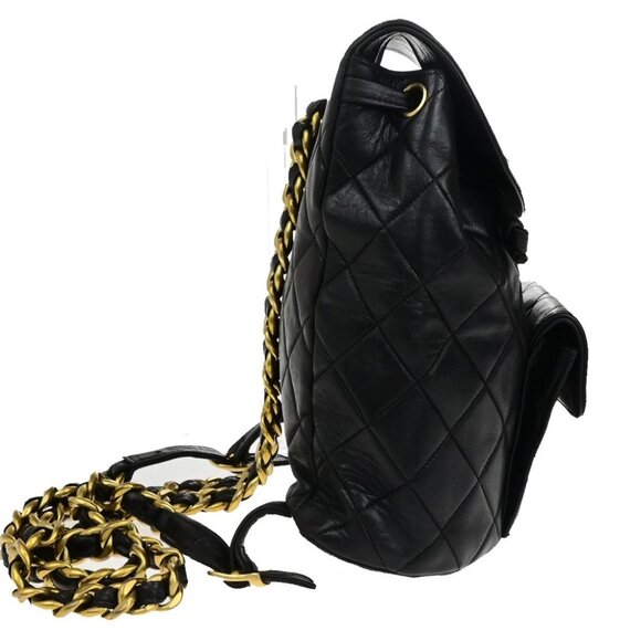 CHANEL CC Logo Matelasse Chain Backpack Bag Leather Black GHW France 317RK756 main image 15